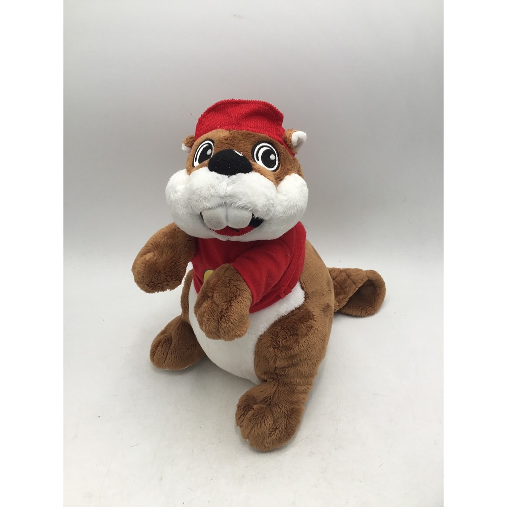 Buc-ee's Beaver Plush Mascot Stuffed Animal Red Hat and Shirt 11 Inch Texas